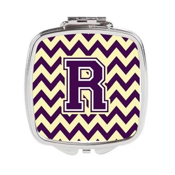 Carolines Treasures CJ1058-RSCM Letter R Chevron Purple & Gold Compact Mirror, Carolines Treasures, Mfr#: CJ1058-RSCM